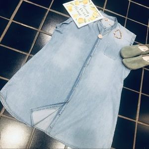 💥Tu-Cute 1st Kiss Denim Button Down Short Dress 🇺🇸